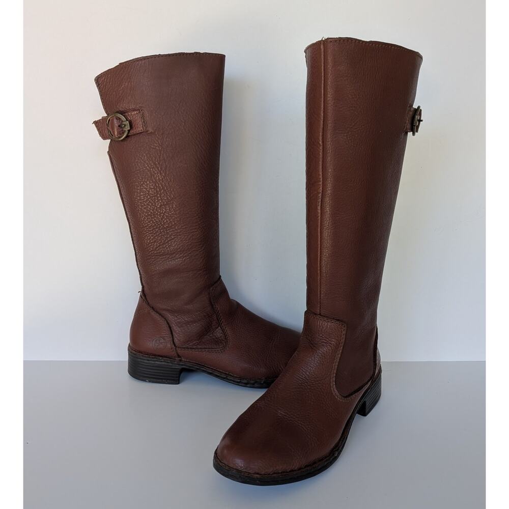 Lobo Solo Womens Brown Leather Knee High Boots Size 8.5 M - Picture 9 of 9